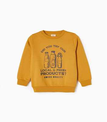 Zippy Yellow Jersey Crew Neck Logo Sweatshirt