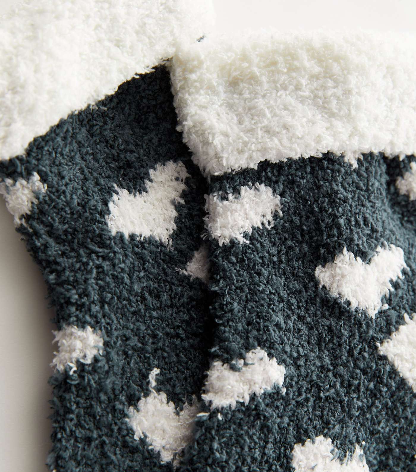 Grey Heart Fluffy Socks Image 2