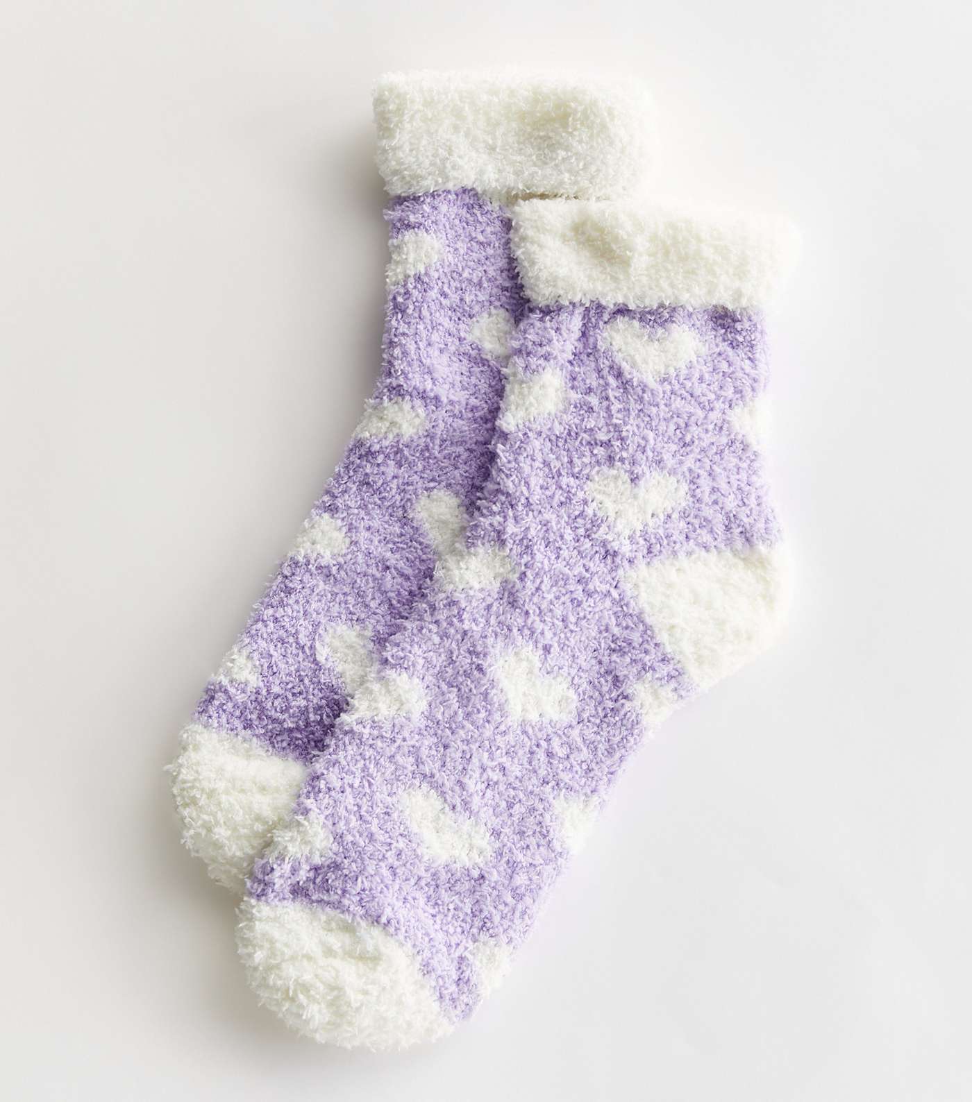 Purple Heart Fluffy Socks