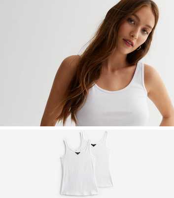 2 Pack White Jersey Vests