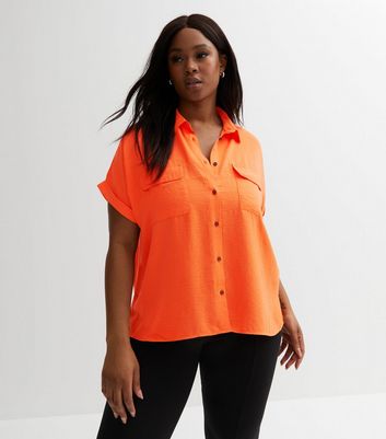 Orange short hot sale sleeve sweater