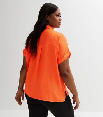 Bright orange plus size 2024 tops