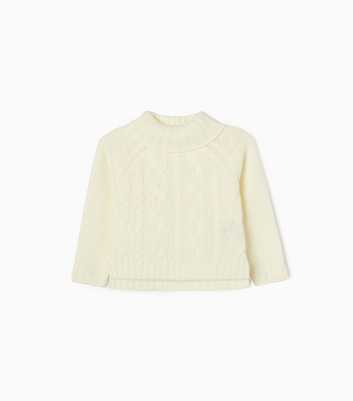 Zippy White Chunky Cable Knit Jumper