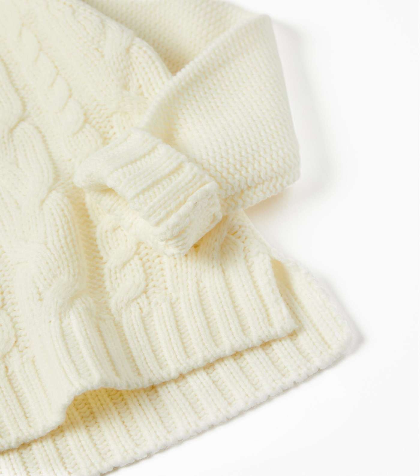 Zippy White Chunky Cable Knit Jumper Image 3
