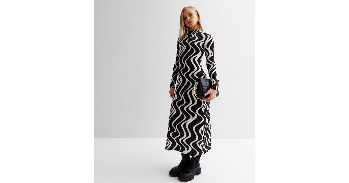 Moon logo ribbed jersey long Dress