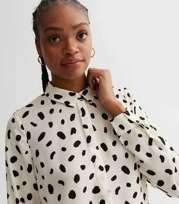 Tall White Abstract Spot Shirt