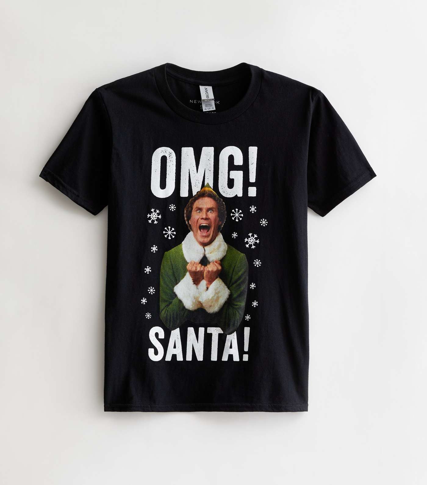 Boys Black OMG Santa Elf Logo Christmas T-Shirt Image 5