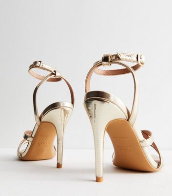 Gold high heels new look best sale