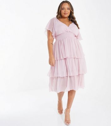 Quiz pink deals chiffon dress