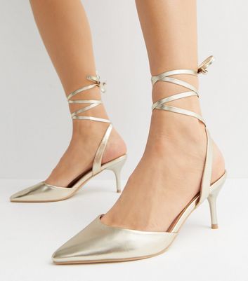 Gold on sale pointed heel