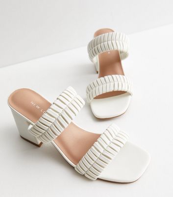 Ladies white clearance mule sandals