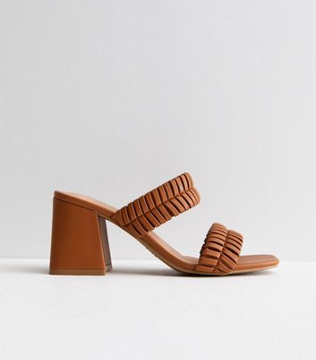 In the Clear Orange Block Heel Sandals New Look Vegan | Compare | Trinity  Leeds