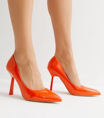 Orange leather hot sale pumps