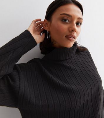 New look 2024 black ribbed jumper