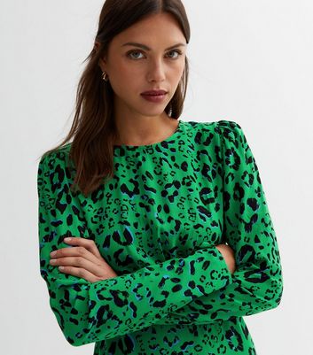 New look on sale green leopard dress