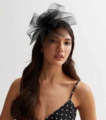 Black Flower Fascinator Headband