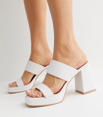 Women's white hot sale leather mules