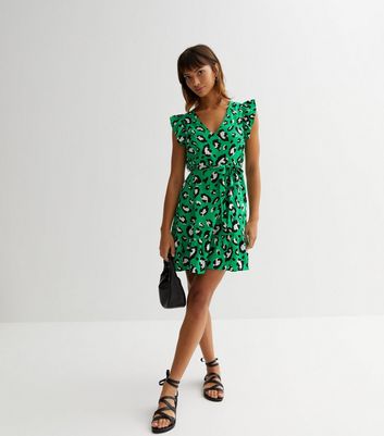 New look green cheap leopard dress