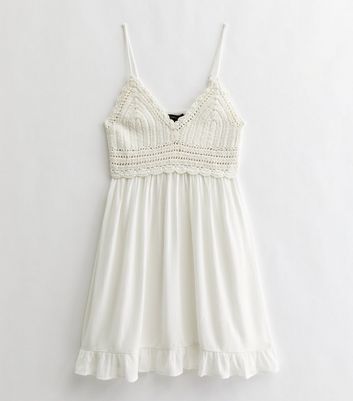 New look white crochet dress hotsell