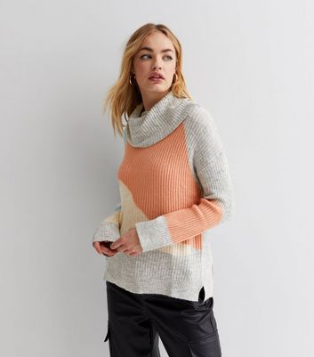 multi coloured roll neck jumper