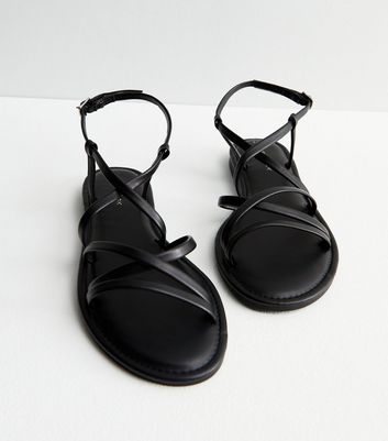 Office black best sale flat sandals