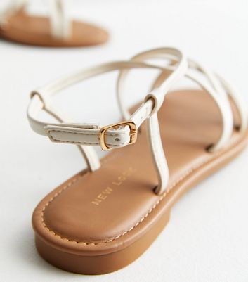 White t best sale strap sandals