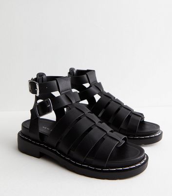 Black Chunky Fisherman Sandals New Look