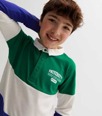 Name It Blue Stripe Long Sleeve Polo Top