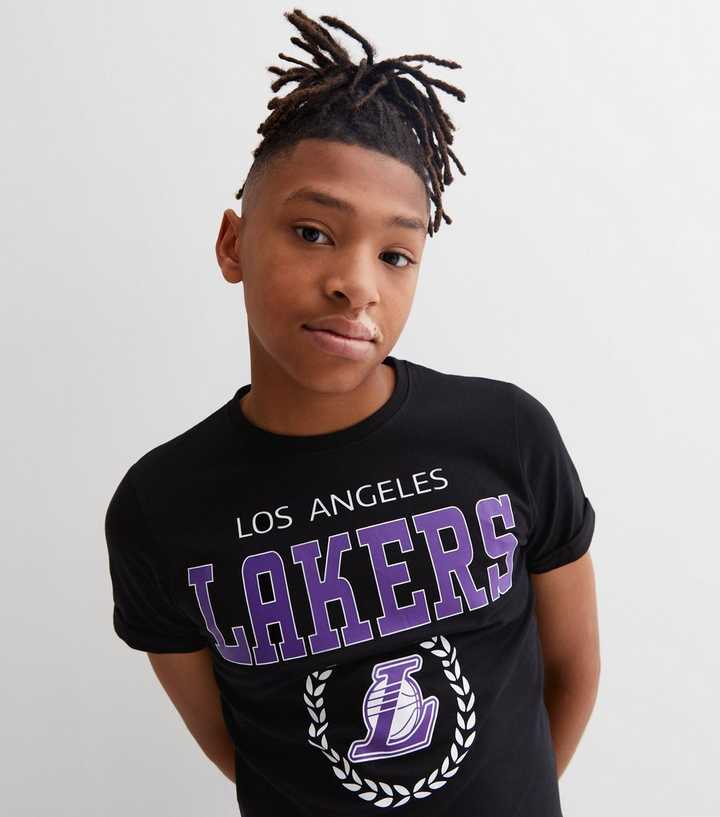 NEW ERA LA LAKERS SPLIT GRAPHIC PURPLE T-SHIRT