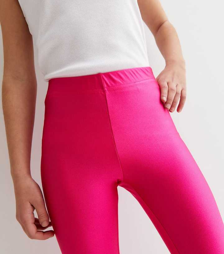 Women's High Shine Long Legging - Neon Pink