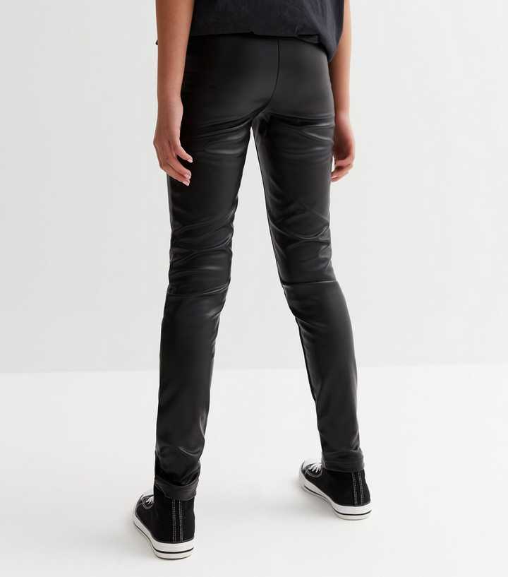 Black Faux Leather Pants – boogiikidz