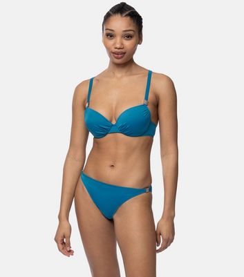 Dorina Bright Blue Buckle Lightly Padded Bikini Top