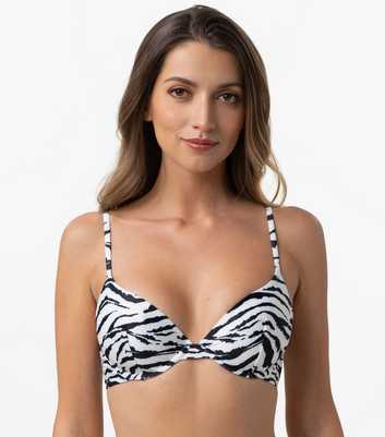 Dorina Black Zebra Print Bikini Top