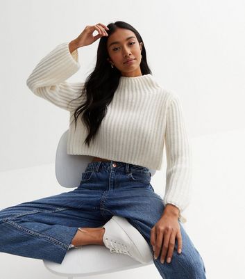 High neck cropped outlet jumper