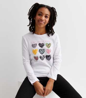 KIDS ONLY White Animal Print Logo Long Sleeve Top
