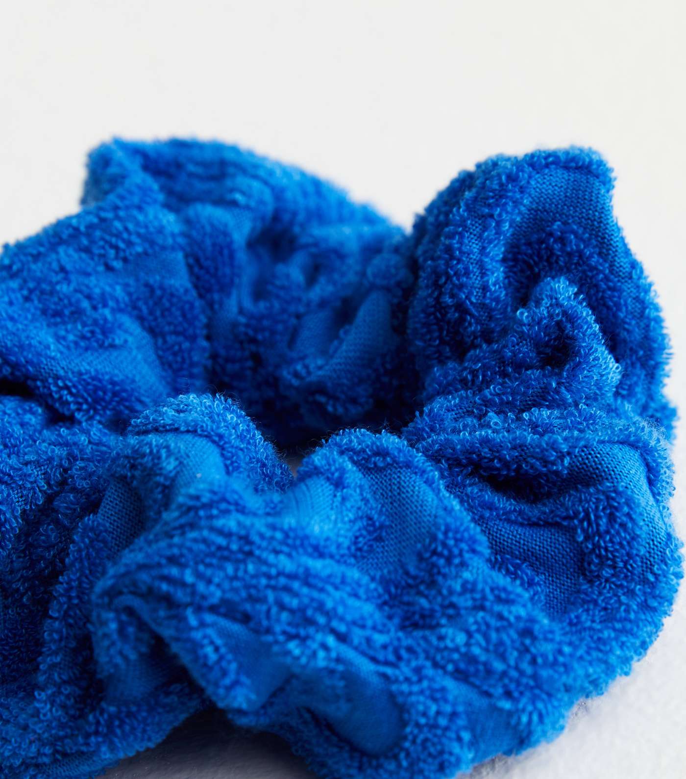 Bright Blue Towelling Scrunchie Image 2