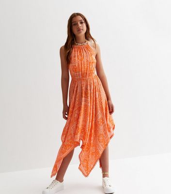 Orange hotsell handkerchief dress