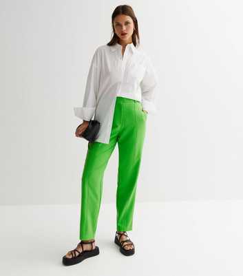 ONLY Green Mid Rise Tailored Trousers