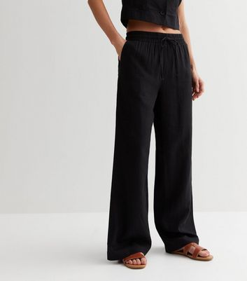 HM Anklelength linen trousers  Black  Ladies  HM IN