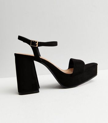 Black suedette two part platform courts 2025