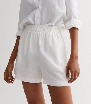 Womens high store waisted linen shorts