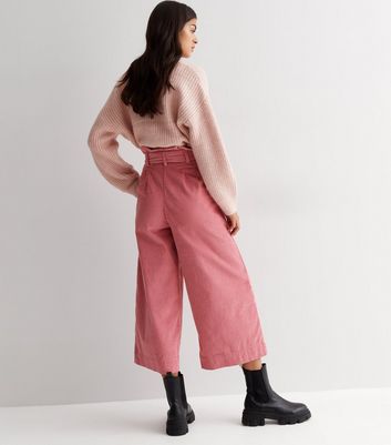 Pink wide hotsell leg corduroy trousers