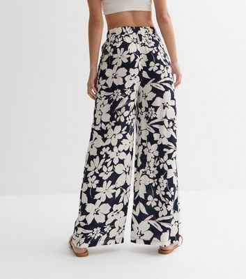 High Waist Floral Wide Leg Pants  Cropped wide leg jeans Wide leg pants  Floral wide leg trousers