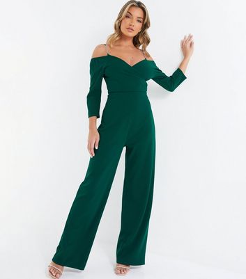 strappy cold shoulder jumpsuit