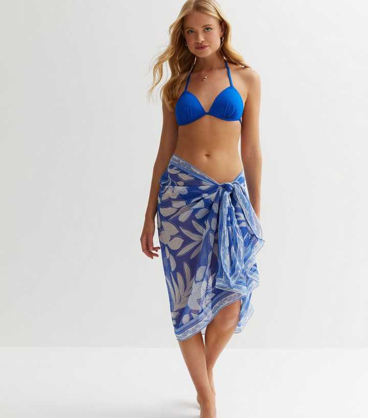 Voda Swim Blue Sarong Cover Up  Blue sarong, Beach time outfits