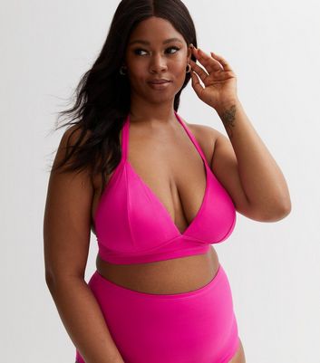 Hot pink bikini plus size sale