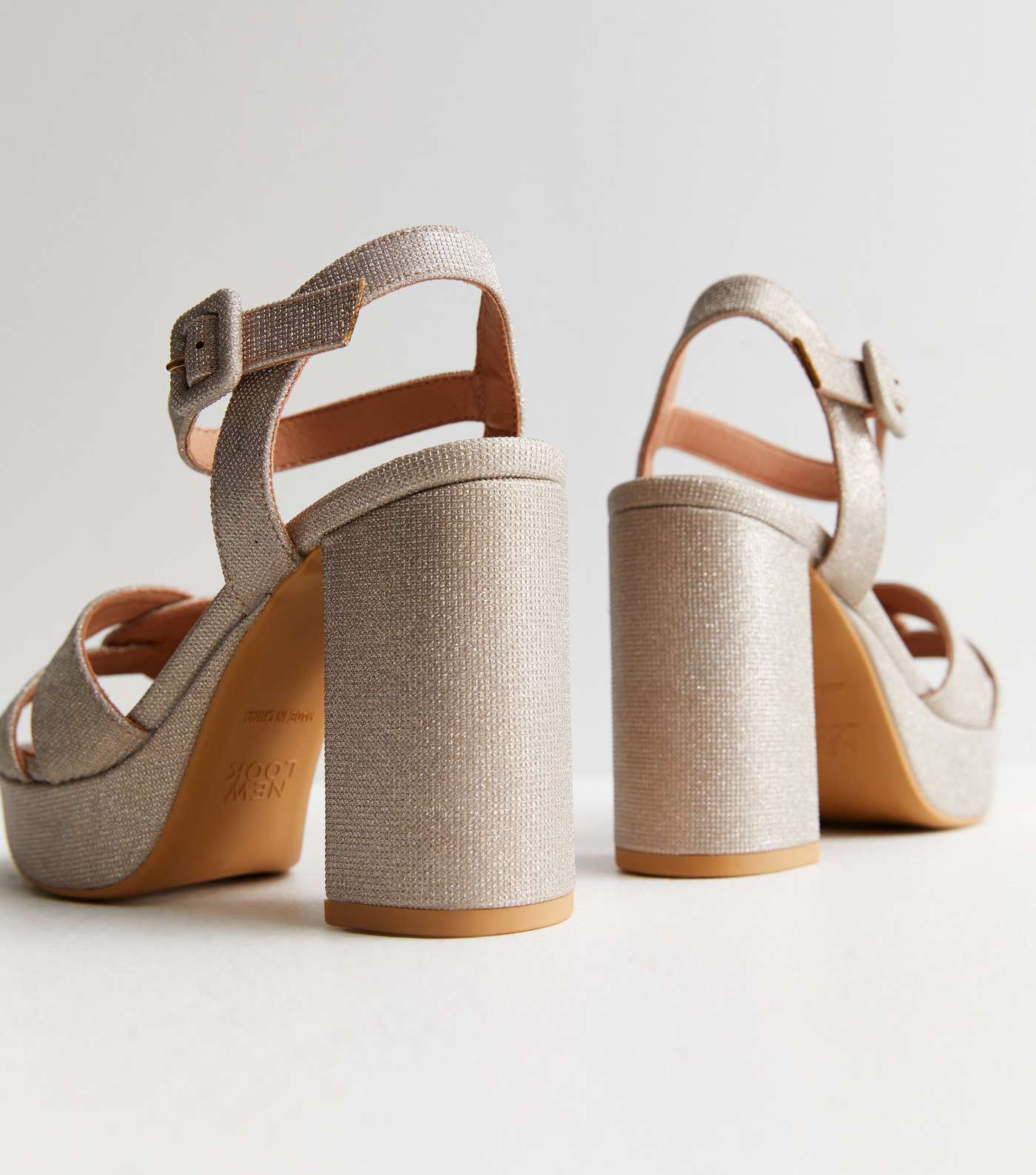 Shimmer Platform Block Heel Sandals Image 4
