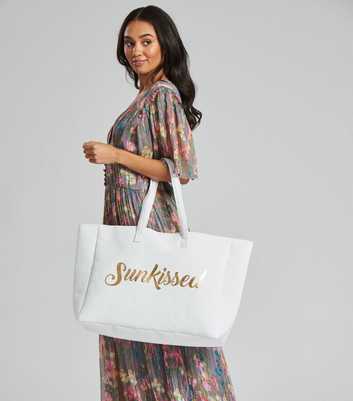 South Beach White Sunkissed Logo Tote Bag