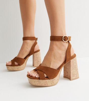 Kork-Ease Austin Women's Size 7 Brown Leather Cork Wedge Quarter Strap  Sandals
