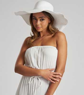 South Beach White Floppy Hat